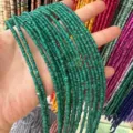 Close-up of 3mm green dyed natural shell spacer beads for DIY jewelry - 3mm (Approx. 39cm Per Strand) / Dark Green