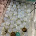 Translucent opalite pumpkin shaped beads with straight holes for DIY jewelry making - 10mm / Opalite
