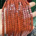Dettaglio di perle in pietra naturale di diaspro rosso a forma di cuore da 6 mm - 6x2mm (Circa 60 Perle Per Filo) / Diaspro Rosso Naturale