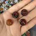 High-quality natural agate stone donut-shaped loose beads for DIY jewelry making and pendants - 15x4MM / Red Agate