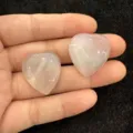 Cabochon en agate blanche translucide naturelle en forme de cœur pour bijoux DIY - 10mm / Agate