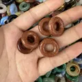 Glittering brown goldstone donut beads variant for handmade DIY jewelry pendant making - 15x4MM / Gold Sandstone