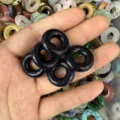 Sparkling dark blue goldstone donut beads with large hole for DIY jewelry and pendant making - 15x4MM / Blue Sand