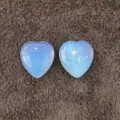 Paire de cabochons en opalite bleue en forme de cœur pour bijoux DIY - Opalite / 10mm