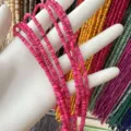 Fuchsia 3mm natural shell bead spacer for DIY jewelry making with organic texture - 3mm (Approx. 39cm Per Strand) / Rose Red