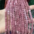 Perline di pietra naturale rosa a cuore piatto da 6 mm per la creazione di gioielli fai da te - 6x2mm (Circa 60 Perle Per Filo) / Rodonite Naturale