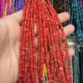 Red 3mm natural shell heishi beads irregular strands for DIY jewelry making accessories - 3mm (Approx. 39cm Per Strand) / 2