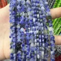 Perle in pietra naturale di sodalite blu a forma di cuore da 6 mm per la creazione di gioielli - 6x2mm (Circa 60 Perle Per Filo) / Diaspro a Macchie Blu