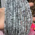 Perle in pietra naturale a forma di cuore piatto da 6 mm con motivo grigio maculato - 6x2mm (Circa 60 Perle Per Filo) / Verde Tianshan