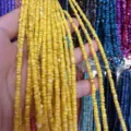 3mm yellow natural shell spacer beads strands for DIY jewelry bracelet and necklace making - 3mm (Approx. 39cm Per Strand) / 5