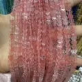 Perline in pietra naturale a forma di cuore rosa per creazione gioielli - 6x2mm (Circa 60 Perle Per Filo) / Rosso anguria