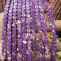 Perline in pietra naturale a forma di cuore viola da 6 mm per la creazione di gioielli fai da te - 6x2mm (Circa 60 Perle Per Filo) / Turchese imperiale viola
