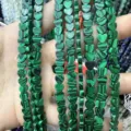 Perline in pietra malachite naturale verde a forma di cuore piatto da 6 mm fai da te - 6x2mm (Circa 60 Perle Per Filo) / Pietra di Malachite