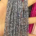 2mm grey round shell beads for DIY jewelry making and crafts - 2mm (Approx. 38mm Strand) / Lead Grey