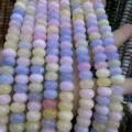 Pastel multicolor 4x6mm natural stone abacus spacer beads for DIY jewelry crafting - 90 Pieces/Pack / Morganite