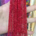 Vibrant 2mm small red sea shell round beads for DIY handmade jewelry accessories - 2mm (Approx. 38mm Strand) / Red