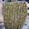 4x6mm natural olive green stone abacus spacer beads for DIY handmade jewelry crafting - 90 Pieces/Pack / Yellow Jasper