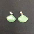 18mm fächerförmiger hellgrüner Natursteinanhänger für DIY-Halsketten Schmuckherstellung - Grüner Aventurin