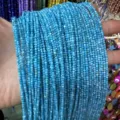 2mm vibrant blue round sea shell beads strands for handmade DIY jewelry crafting - 2mm (Approx. 38mm Strand) / Sea Blue (2)
