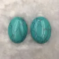 Cabochon en turquoise ovale 30x40mm de haute qualité avec motifs de toile d'araignée noire - Ovale 30*40mm / Turquoise