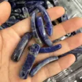 Natürliche blaue Sodalith Steinbrücke Anhänger für DIY Schmuckherstellung 36x10mm - Blauer Sodalith