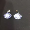 18 mm fächerförmige blau-weiße Natursteinanhänger für DIY-Halsketten - Blaupunktstein