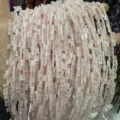 Perles tube à deux trous en quartz rose 5x5mm pour projets de bijouterie faits main DIY - 3x5mm (Environ 130 Pièces/Paquet) / Quartz Rose Naturel