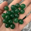 Natural green agate loose round beads for DIY jewelry making and crafting - 6mm (No Hole) / Green Agate