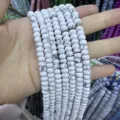 4x6mm white howlite natural stone abacus loose beads for DIY jewelry making spacers - 90 Pieces/Pack / White Turquoise