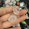 18mm fächerförmiger weißer Kristall Ginkgoblatt Steinanhänger für Halsketten - Weiß Kristall
