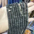 Premium dark greenish natural stone abacus beads 4x6mm for professional jewelry DIY designs - Abacus Bead Style / 4*6mm (Approx. 90 Pieces/Pack) / Green Patterned Stone