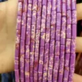 Purple imperial stone cylinder beads 4x13mm for DIY jewelry making - 29 Pieces/Strand / Purple Imperial Turquoise
