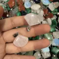 Sortierte 18mm fächerförmige rosa Quarz und Naturstein Anhänger für DIY Schmuckherstellung - Rosenquarz