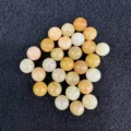 Premium natural yellow and orange loose stone beads set for DIY jewelry making and crafts - 6mm (No Hole) / Natural Yellow Jade