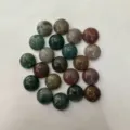 Sortierte runde Naturstein-Cabochons mit gravierten Symbolen für DIY-Schmuckdesign - 4mm / Indischer Achat