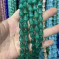 Cuentas verdes de ojo de gato en forma de gota para la creación de collares y pulseras DIY - 6*8mm (Aprox 45 Cuentas Por Hilo) / Verde esmeralda