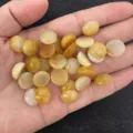 Pietre cabochon tonde in agata gialla naturale per la creazione di gioielli fai-da-te - 20*6mm / Topazio Naturale