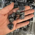 20mm φυσική γυαλισμένη καρδιά λαμπραδορίτη κρυστάλλινη πέτρα για θεραπεία και διακόσμηση σπιτιού - 20mm*6mm Ελεύθερη Πέτρα / Μαύρη Λάμψη