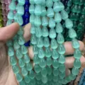 Cuentas sueltas de ojo de gato en forma de gota verde menta para joyería artesanal DIY - 6*8mm (Aprox 45 Cuentas Por Hilo) / Verde menta
