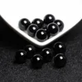 Premium glossy black agate loose round beads for DIY handmade jewelry crafting charms - 2.0mm / Black Agate