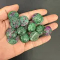 Cabochon rotondi in zoisite naturale verde e magenta per accessori per anelli fai da te - 20*6mm / Rubino Zoisite