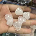 Groupe de petits cœurs en quartz rose naturel pour la décoration, taille de 20 mm. - Pierre en Vrac 20mm*6mm / Quartz rose