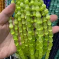Cuentas de piedra de ojo de gato verde pulidas en forma de gota para joyería DIY - 6*8mm (Aprox 45 Cuentas Por Hilo) / Verde Brillante
