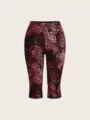 Pink Leopard Print Women Capri Shorts Casual Fashion Summer Five-Point Leggings Pants - S / Bottoms / Rose Red Leopard