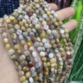 Perles en pierre de jaspe tortue facettées de 6mm pour la création de bijoux DIY - Agate crazy lace