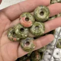 Natural unakite stone 20mm donut beads for DIY jewelry making handmade crafts accessories - 10 Pieces/Pack / Unakite