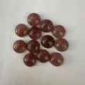 Natural reddish-brown agate round cabochons for DIY jewelry making and ring setting - 6mm / Strawberry Quartz