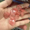Pierre naturelle en quartz rose en forma de cœur 20mm poli petit ornement décor - Pierre en Vrac 20mm*6mm / Rouge pastèque