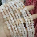 Perles en pierre naturelle facettée 6mm blanc pierre de lune pour bijoux artisanaux - Aventurine Rose / Env. 6mm (Env. 62 Pièces/Brin)