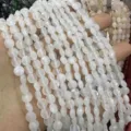 Perles rondelles facettées en pierre naturelle blanche 6mm pour la création de bijoux DIY - Cristal blanc / Env. 6mm (Env. 62 Pièces/Brin)